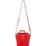 Céline Drummed Calfskin Luggage Nano Handbag