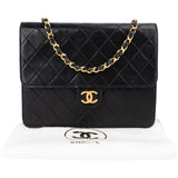 Chanel Quilted Lambskin Rectangular 24K Gold Single Flap Shoulder Bag