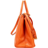 Prada Orange Saffiano Leather Galleria Tote Handbag
