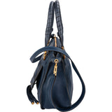 Chloé Blue Grained Leather Marcie Shoulder Bag