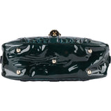 Gucci Monogram Patent Leather Horsebit Boston Handbag