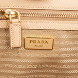 Prada Beige Saffiano Leather Double Zip Galleria Handbag