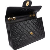 Chanel Quilted Lambskin 24K Gold Maxi Single Flap Crossbody Bag