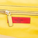 Valentino Garavani Yellow Leather Rockstud Tote Handbag