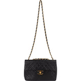Chanel Quilted Lambskin 24K Gold Jumbo Single Flap Crossbody Bag