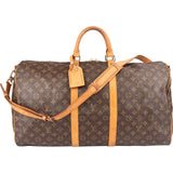 [🔄️B08 / F17] Louis Vuitton Monogram Canvas Keepall 55 Bandoulière Travel Bag - vintageandkickz