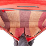 Gucci Red Pebbled Leather Bamboo Clutch Bag
