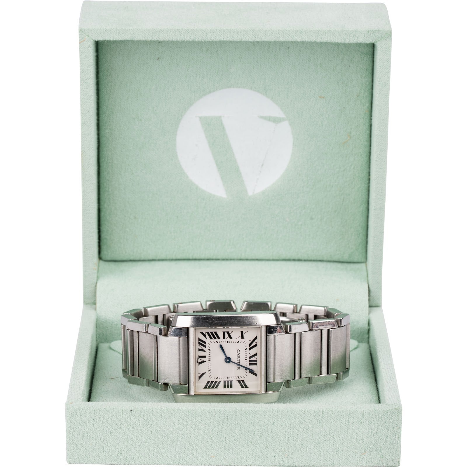 Cartier Stainless Steel Tank Française 2301 Women Watch - vintageandkickz