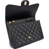 Chanel Quilted Caviar Leather Jumbo Single Flap Crossbody Bag
