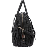 Prada Black Matelassé Nappa Leather Gaufre Hobo Handbag