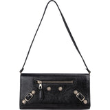 Balenciaga Black Leather Classic City Wallet On Strap Shoulder Bag