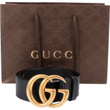 Gucci Black Leather GG Marmont Belt (105 / 42)