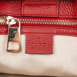 Gucci Grained Leather Bamboo Handle Tote Handbag