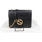 Gucci Grained Leather Interlocking GG Small Shoulder Crossbody Bag