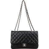 Chanel Quilted Caviar Leather Jumbo Single Flap Crossbody Bag