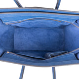 Céline Blue Drummed Calfskin Micro Luggage Handbag
