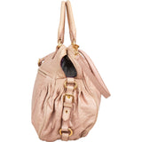 Miu Miu Pink Vitello Lux Leaher Satchel Lock Handbag