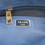 Prada Blue Saffiano Leather Galleria Handbag - vintageandkickz