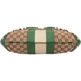 Gucci Monogram GG Web Stripe Horsebit Hobo Shoulder Bag