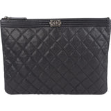 Chanel Quilted Caviar Leather Boy CC Clutch