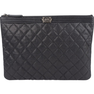 Chanel Quilted Caviar Leather Boy CC Clutch