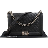 Chanel Quilted Caviar Leather New Medium Boy Single Flap Crossbody Bag