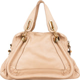 Chloé Beige Pebbled Leather Paraty Handbag