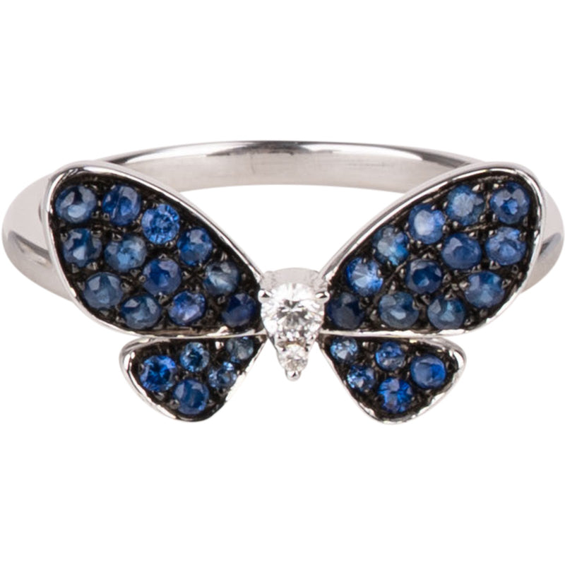 Diamond Butterfly 750 Gold Ring (#52)