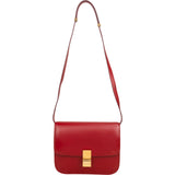 Celine Classic Red Boxcalf Leather Medium Box Crossbody Bag