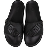Fendi Monogram FF Motif Black Sandals Slides (43)