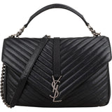 Saint Laurent Quilted Leather College Lou Messenger Handbag