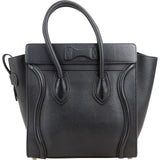 Céline Noir Grained Calfskin Luggage Handbag