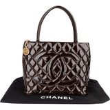 Chanel Quilted Patent Leather CC Medallion Handbag - vintageandkickz