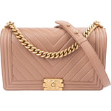 Chanel Chevron Lambskin New Medium Boy  Single Flap Crossbody Bag