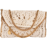 Stella McCartney Braided Wool Shaggy Falabella Fold Over Flap Crossbody Bag