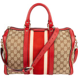 Gucci Monogram GG Canvas Vintage Web Boston Handbag
