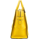 Celine Yellow Drummed Calfskin Luggage Tote Handbag