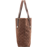 Gucci Monogram Suede GG Tote Shoulder Bag