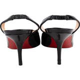 Christian Louboutin Black Patent Leather Corneille Slingback Pumps (39)