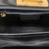 Salvatore Ferragamo Black Leather Calfskin Gancini Top Handle Handbag