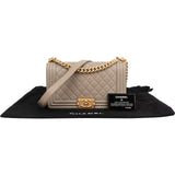 Chanel Quilted Caviar Leather Medium Single Boy Crossbody Bag