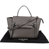 Celine Grey Leather Grained Calfskin Belt Handbag