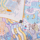 Hermes Grey Splash Park Hippodrome Gavroche Silk Cashmere 140 Scarf Tuch