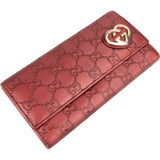 Gucci Metallic Guccissima Leather Lovely Heart Continental Wallet