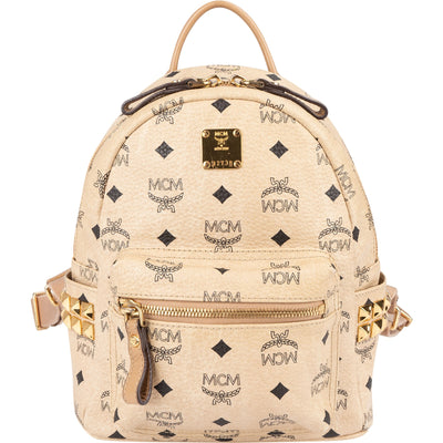 MCM Monogram Visetos Stark Studded Mini Backpack