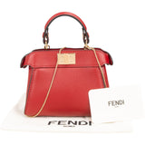 Fendi Red Calfskin Micro Nano Peekaboo Crossbody Handbag