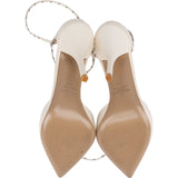 Valentino White Leather Love Latch Ankle Straps Pumps (38,5)
