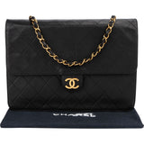 Chanel Quilted Lambskin 24K Gold Single Flap Shoulder Bag