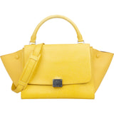 Celine Yellow Grained Leather Trapeze Handbag