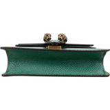 Gucci Grained Green Leather Dionysus Crystal Small Crossbody Bag